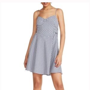 Betsey Johnson Blue and White gingham Mini Dress size S EUC